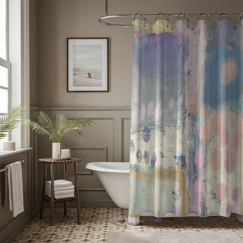 Rideau de douche abstrait Fumitoshi, H 74 po x l 71 po