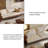 137.8"White Polyester Solid-Wood Frame Sofa