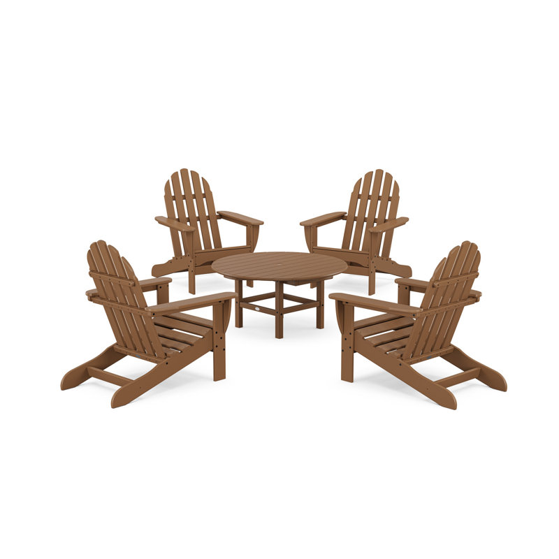 POLYWOOD Classic Adirondack Conversation Set, Teak