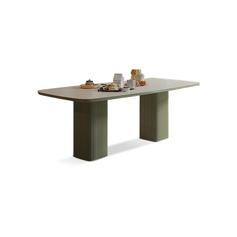 Table de salle à manger rectangulaire moderne en bois massif fritté, H 29,53 po x L 55,12 po x l 27,56 po, Vert