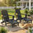 Folding Adirondack Chair Set Of 2, Hdpe Fire Pit Chair With Retractable Ottoman And Cup Holder, All-weather Outdoor Lounge Chairs For Patio, Garden, Poolside-1283858694