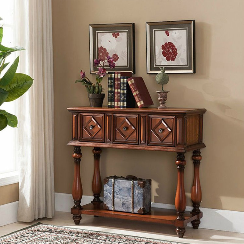 Console American Retro, H 35,04 po x l 37,4 po x P 15,75 po, Brun