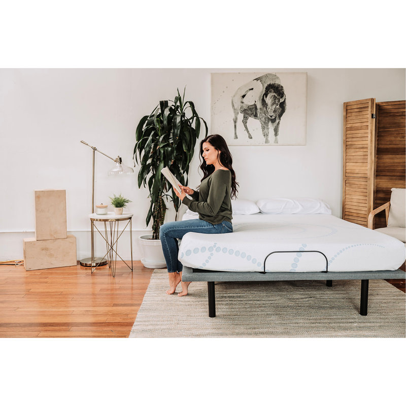 Matelas simple en mousse à mémoire de forme de 8 po, blanc / bleu