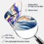«Blue and Gold Splash Paint III - Abstract Spirals», forme unique en métal, horloge murale-104145076