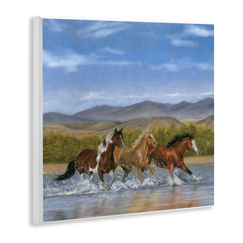 "Splashing River Horses", art mural par Victoria Schultz