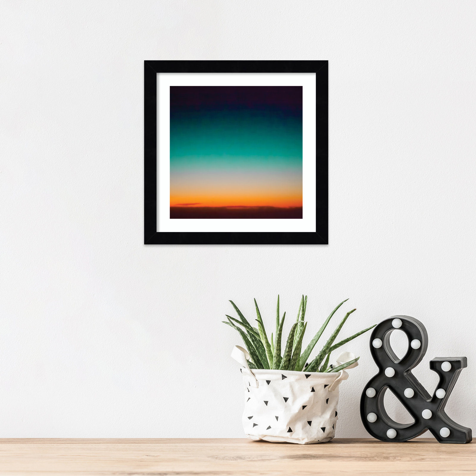 Sunrise Flying by Caroline Mint, 12.25" H x 12.25" W x 0.88" D, Black