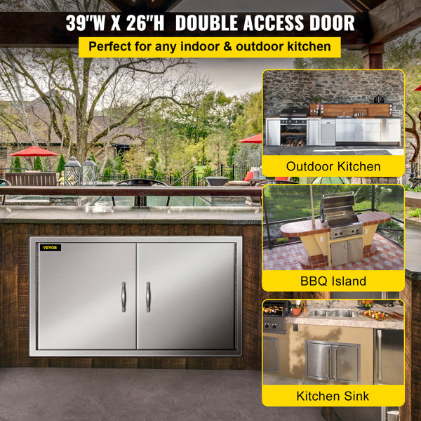 VEVOR Double Door 42'' W x 0.03'' D Steel Access Door & Reviews