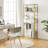 HOOBRO 5 Tier Bookcase with Charging Station and Glass Storage Shelves