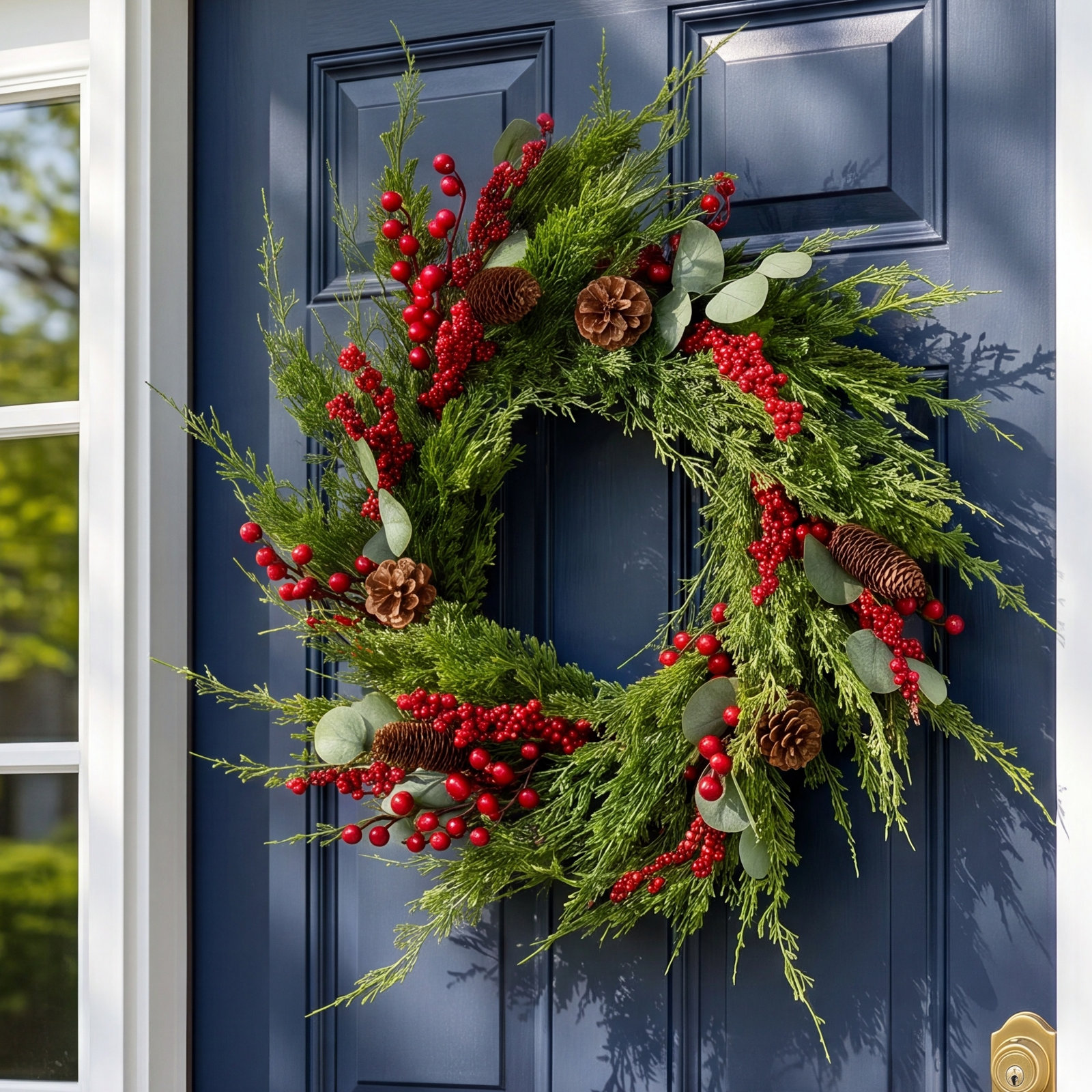 24'' Faux Cedar Polyethylene Plastic Wreath
