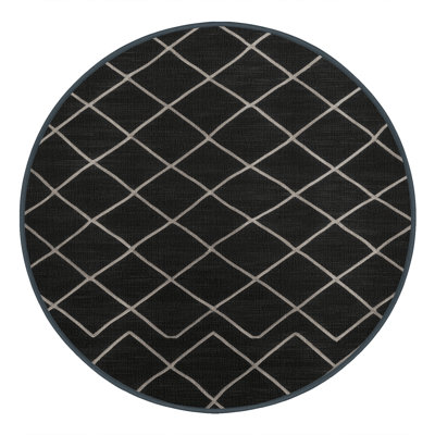 Machine Washable Trellis Gray Area Rug