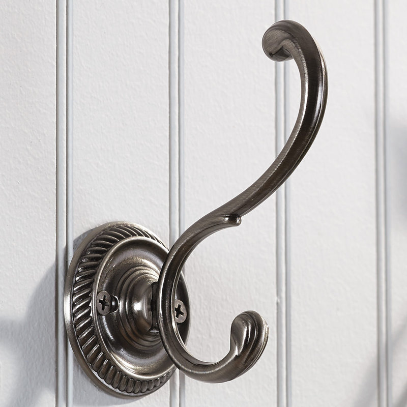 Crochet mural en laiton Classic, Nickel antique