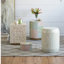 Tabouret d'appoint cylindrique crème et vert