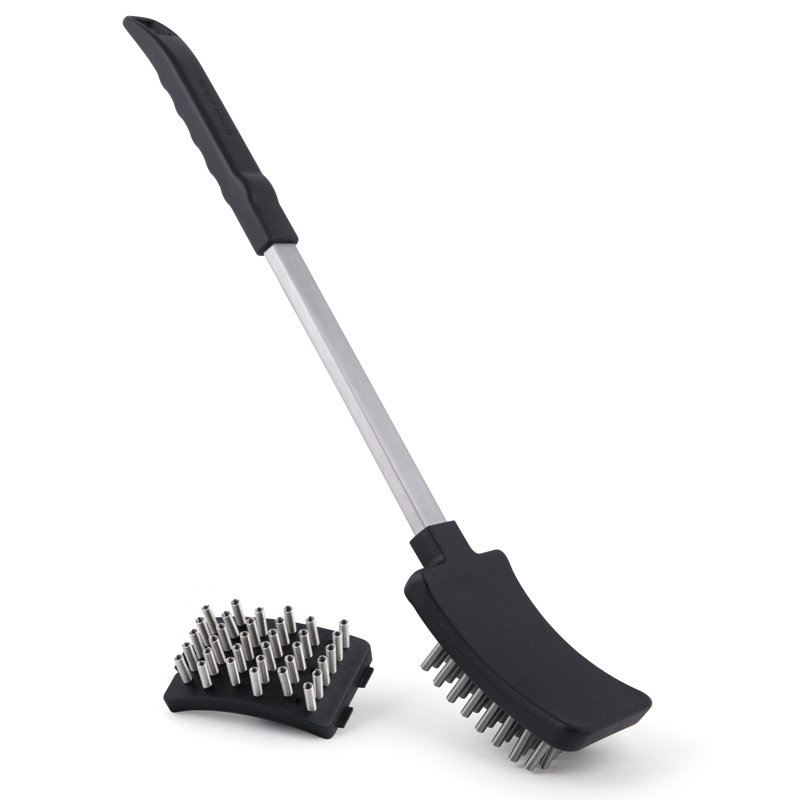 18-Inch Black and Chrome Stainless Steel Coil Spring Grill Brush