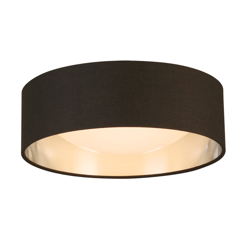 Plafonnier encastré 1 lumière DEL Murphie, H 4,33 po x l 12,4 po x P 12,4 po, Noir / Nickel brossé