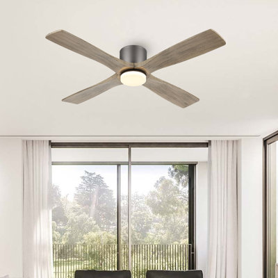 Ventilateur de plafond en bois à intensité variable avec télécommande Quala