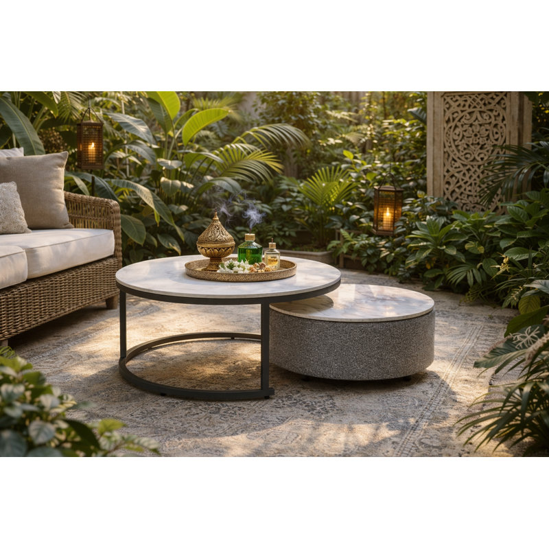 Table basse d'extérieur moderne Serene - gris, Gris
