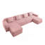 Canapé modulaire modulaire en forme de U sans siège à 4 places, canapé modulaire Cloud avec assise profonde, canapé modulaire moderne à 4 places avec coussins décoratifs et 2 repose-pieds amovibles, tissu en velours côtelé-891966305