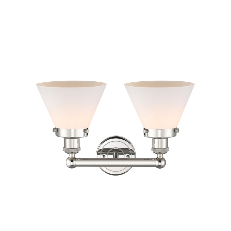 Éclairage pour meuble-lavabo à 2 lumières à intensité variable, Blanc mat, Nickel poli
