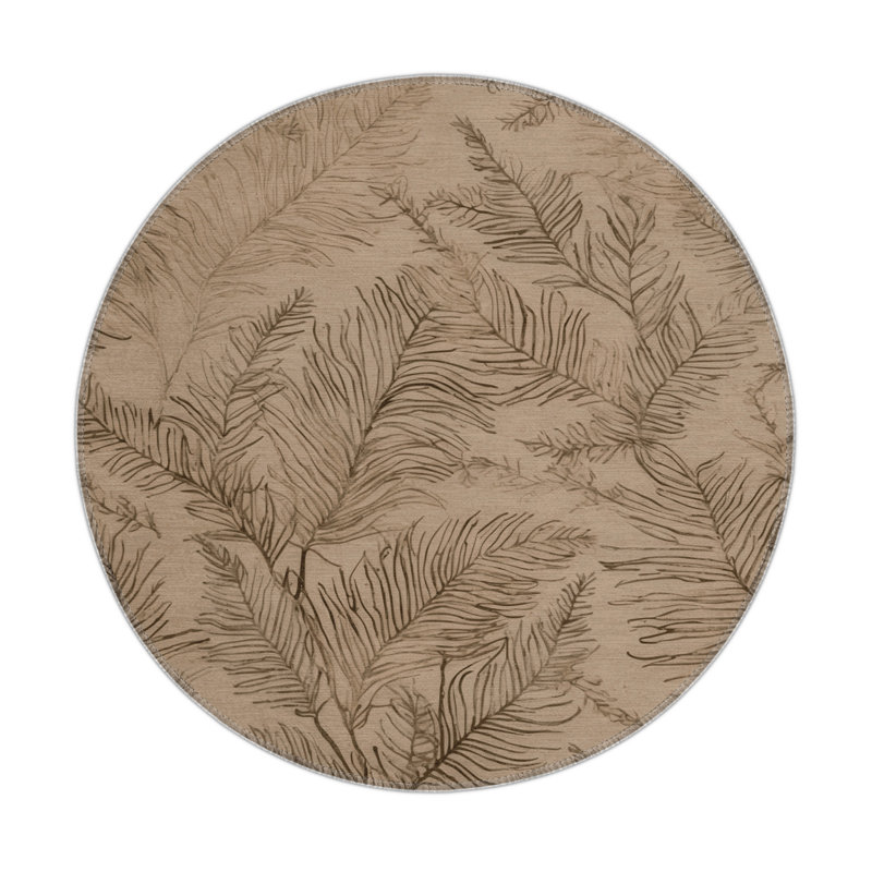 Tapis d'intérieur et d'extérieur brun Nature, Rond 5 pi