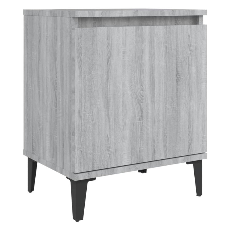 40 cm W Bedside Table, Grey Sonoma, No