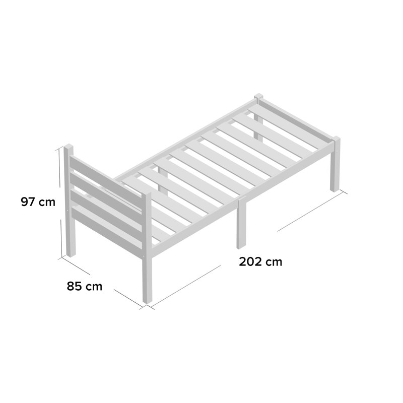 Henri Heavy Duty Solid Pine Bed Frame, Small Single (2'6)