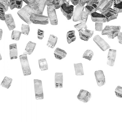 10 LBS Fire Glass 1/2-Inch Fireplace Glass Rocks for Fire Pit Table Clear