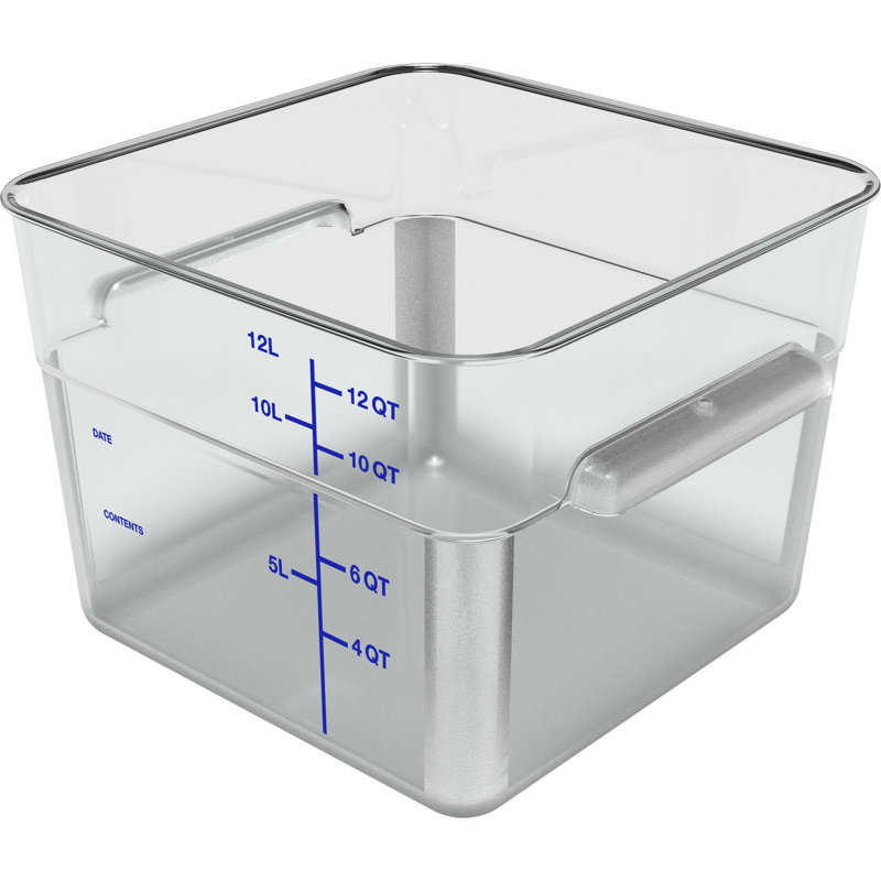 Contenant alimentaire en polyéthylène de 12 pte carrés, Transparent
