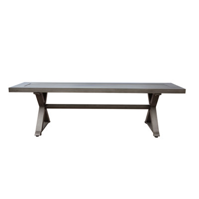 Modern Outdoor Aluminum Dining Bench, Dark Gray - Sleek & Eating Area Bench Aluminum, Stable