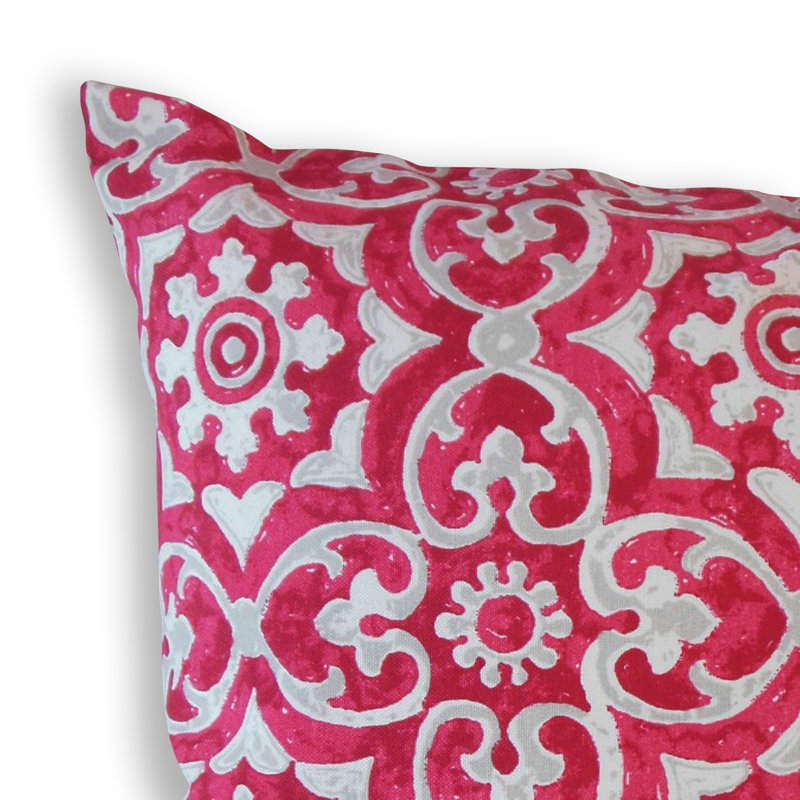 Coussin Parmida, 24 po x 24 po, Coussin décoratif, Rose