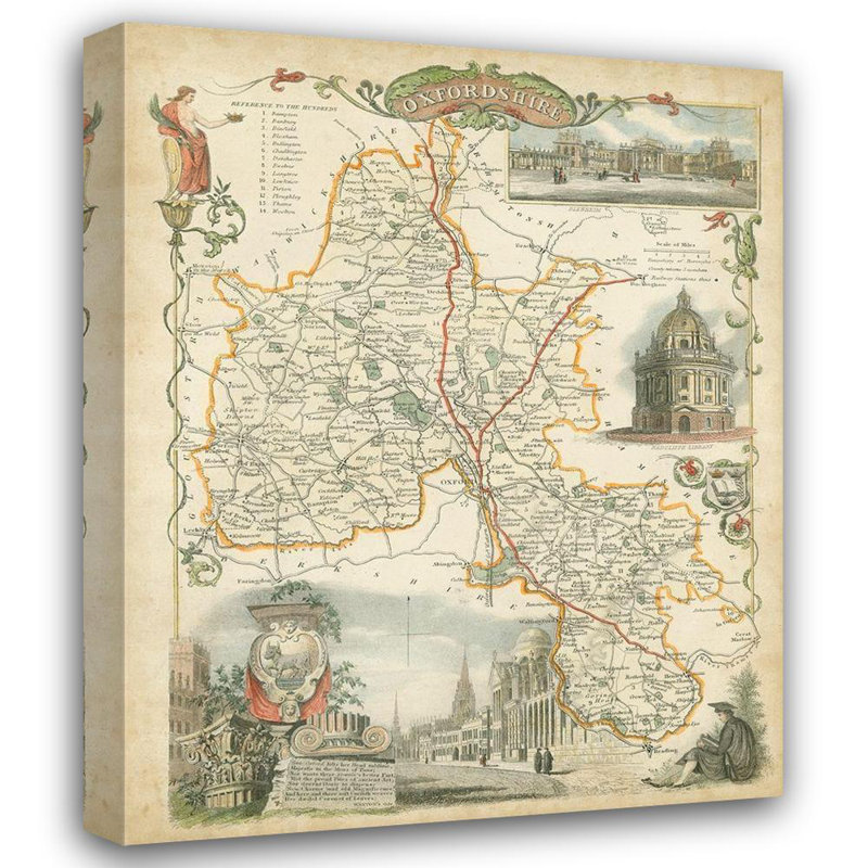 Art sur toile tendue, "Astoria Grand Inconnue", carte d'Oxfordshire
