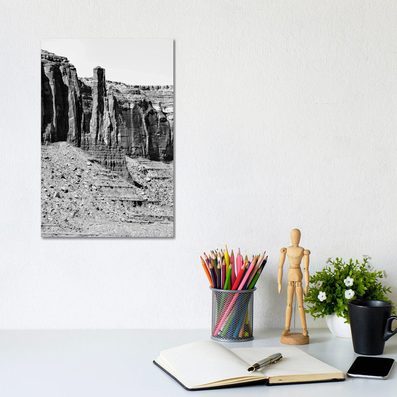 Black Arizona Series - Rock To Monument Valley - Wrapped Canvas Print, 20.32 cm H x 30.48 cm W