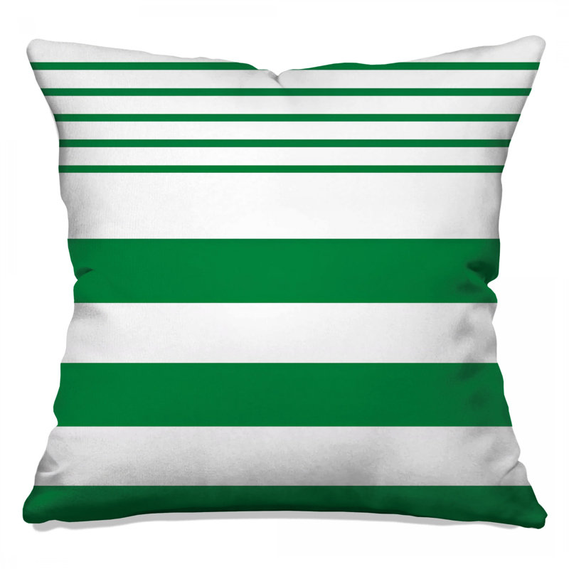 Coussins décoratifs vert et blanc à rayures, 26 x 26 pouces