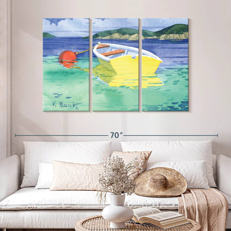 Mehar Yellow Rowboat, 32" H x 50" W