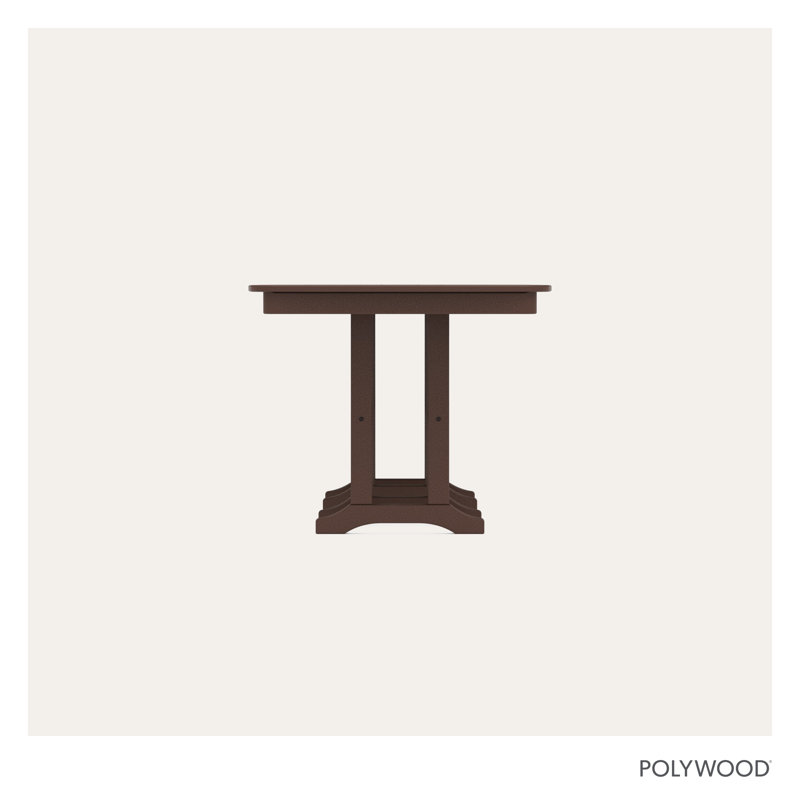 POLYWOOD Nautical Dining Table, Mahogany, 29" H x 71.5" L x 36.75" W