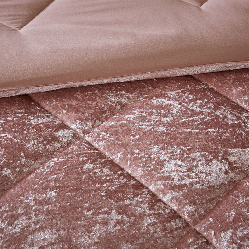 Velvet Comforter Set With Throw Pillow