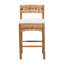 Tabouret de bar en jonc de mer tressé et bois d'acajou Bali & Pari Robinette