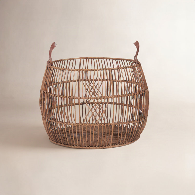 Sumatra Rattan Floor Storage Basket, Natural, 18" H x 26" W x 26" D