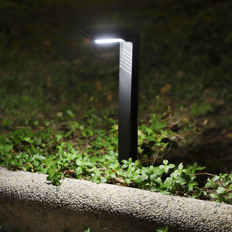 16.5" Black Solar LED Pathway Lights with Dusk to Dawn