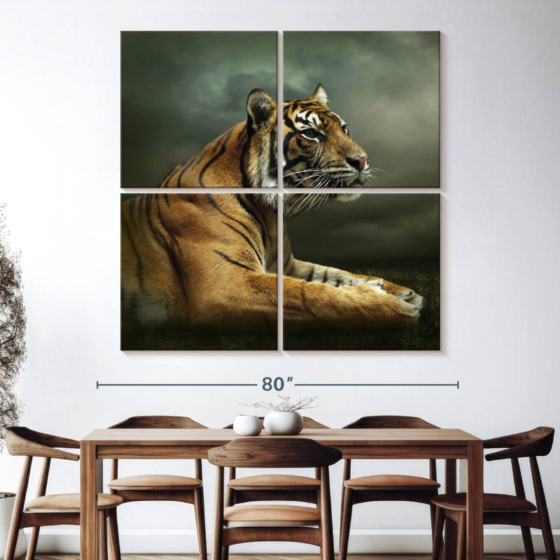 Brampt Stoic Tiger, 74" H x 74" W