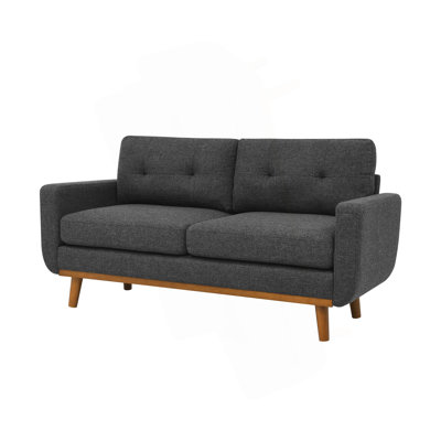 Canapé capitonné 67,7 po de largeur Mid-Century avec pieds en bois