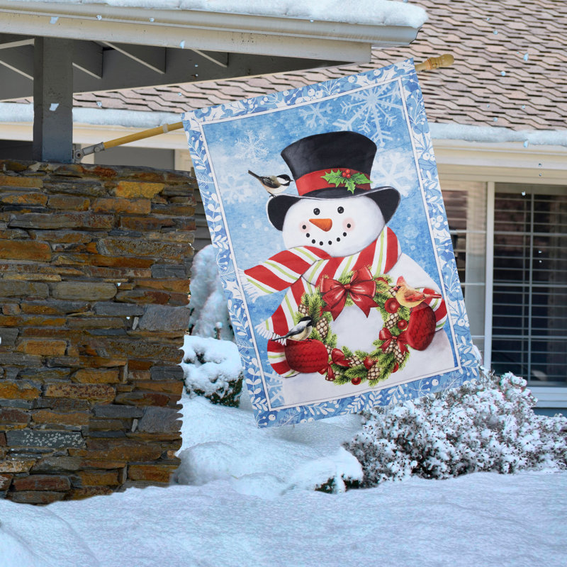 Drapeau de maison de Noël en nylon double face H 40 po x l 28 po
