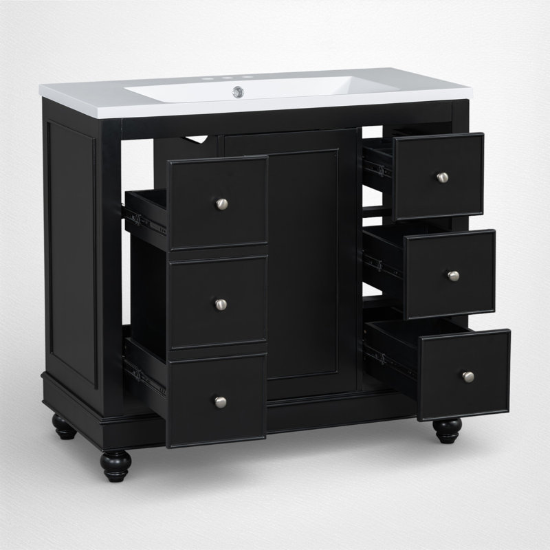 Debie 36" Single Bathroom Vanity Set, Black