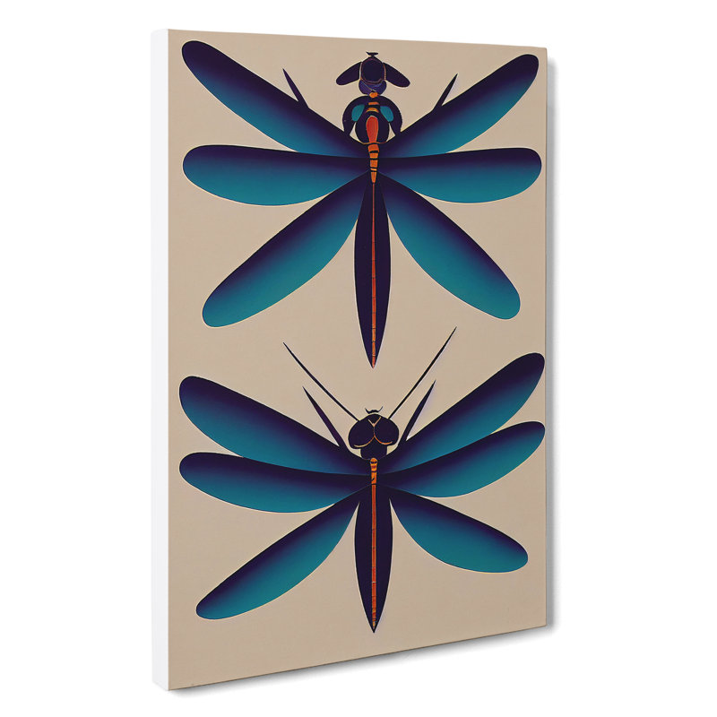 Quirky Dragonflies - Wrapped Canvas, 50cm H x 35cm W x 3cm D