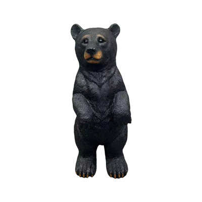 Weather Resistant Resin Standing Black Bear Statue