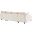 Canapé-lit modulaire 111,8 po avec canapé-lit polyvalent avec grand espace de rangement, deux ports USB et deux porte-gobelets pour le salon, beige