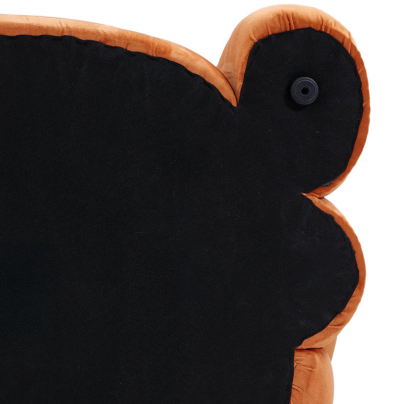Bielka Accent Stool, Orange, Velvet