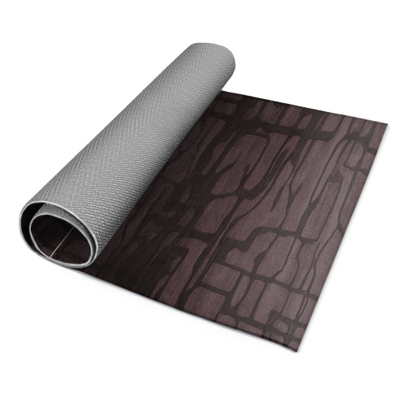 Tapis noir abstrait intérieur et extérieur, Rectangle 9 pi x 12 pi