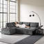 Grand lit escamotable, accoudoir USB-C ajustable, repose-pieds de rangement mobile, 5 coussins lombaires, siège en forme de L à 6 places, luxueux d'appartement-834510406