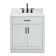 Jameal 30'' Solid Wood Single Bathroom Vanity with 0.75'' Carrara Marble Top, Rectangular Sink