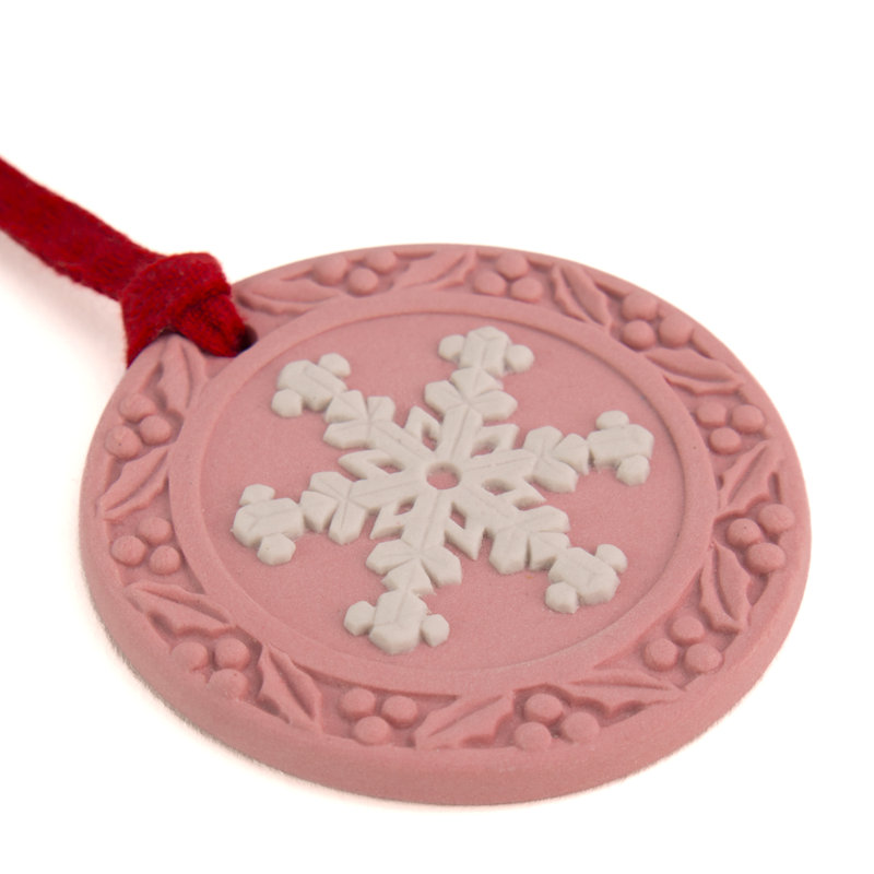 Festive Snowflake Ornament, Pink & White